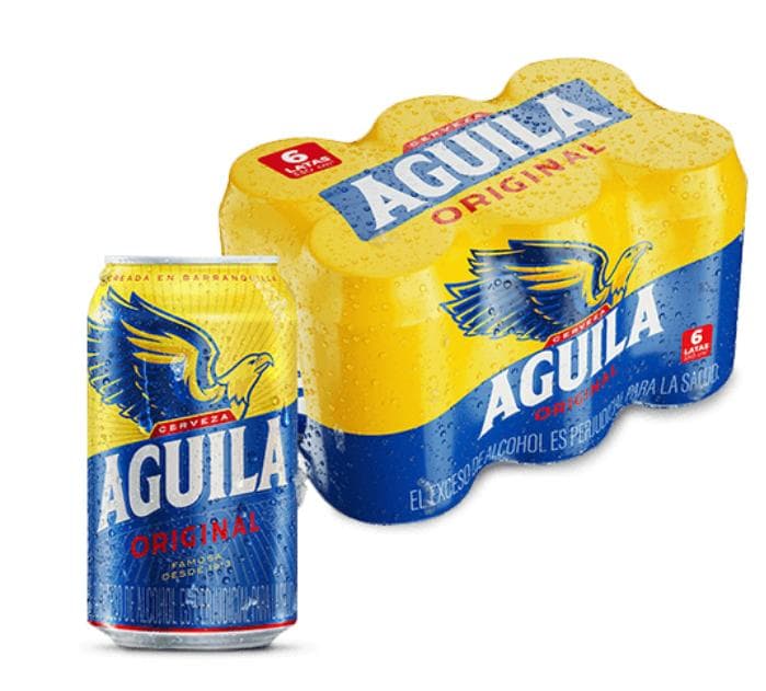 Cerveza Águila Original lata 473 ml, paquete x6